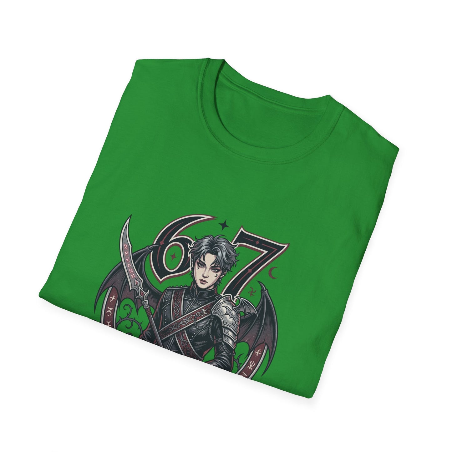 Gothic Demon Hunter T-Shirt — Knight with Wings Illustration