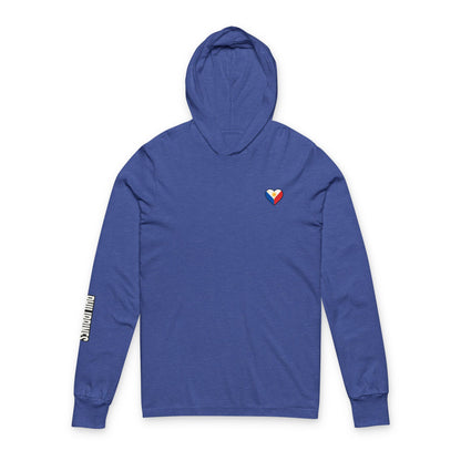 Philippine Flag Heart Hooded Tee — Philippines Map Back Long Sleeve Hooded Shirt