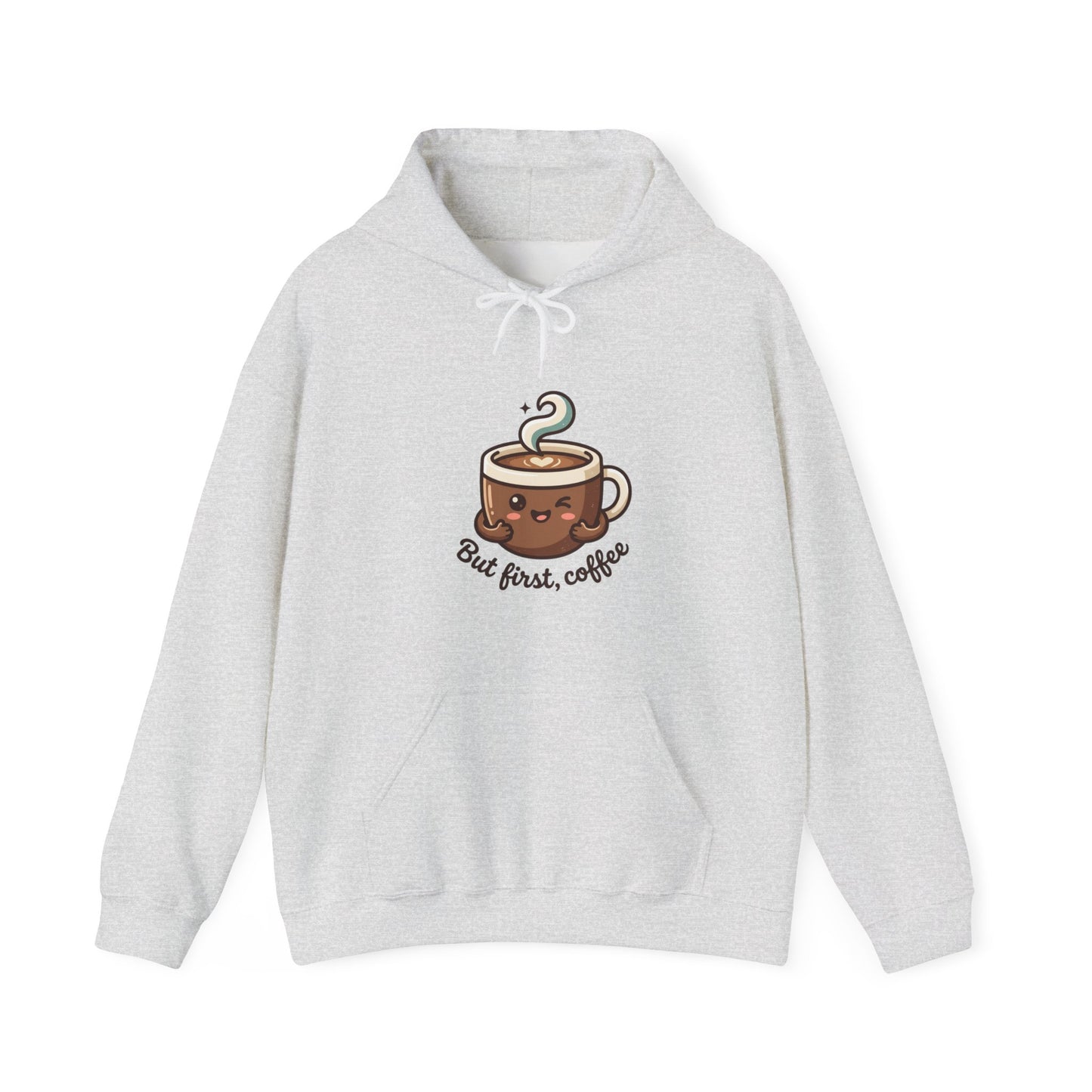 Hoodie — Cute "But First, Coffee" Coffee Cup Graphic Hoodie