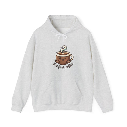 Hoodie — Cute "But First, Coffee" Coffee Cup Graphic Hoodie