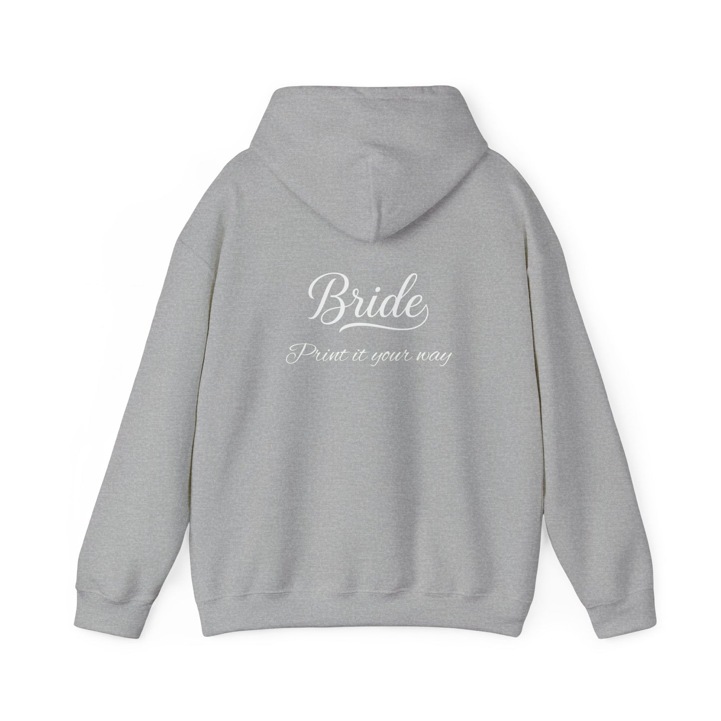 "Bride" White Script Hoodie — Bridal Wedding Party Pullover