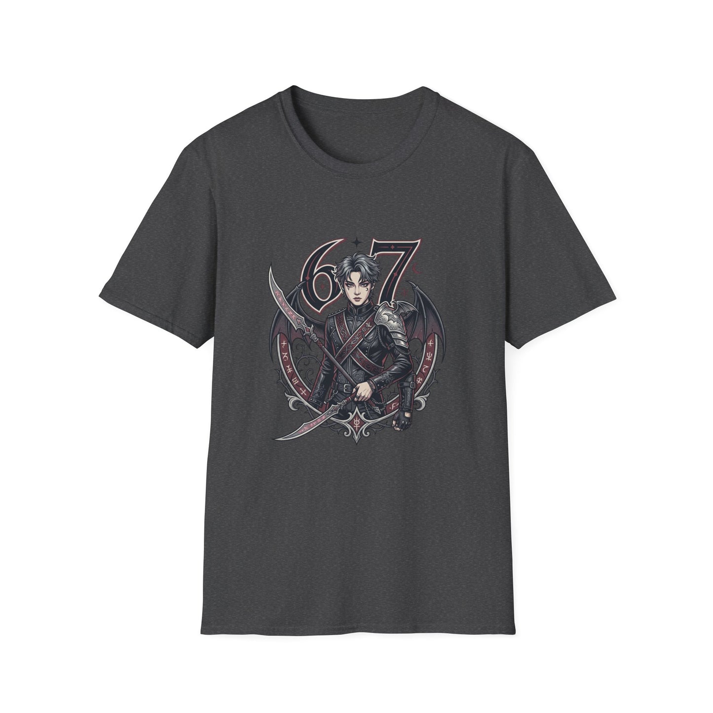 Gothic Demon Hunter T-Shirt — Knight with Wings Illustration