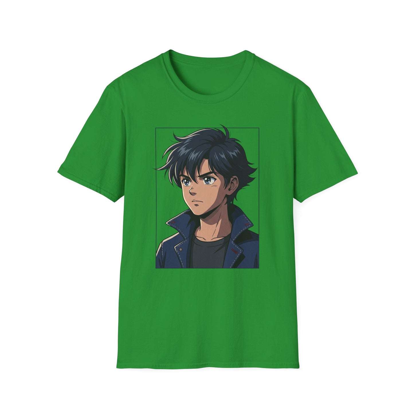 Anime Boy Portrait T‑Shirt — Retro "90's" Back Print