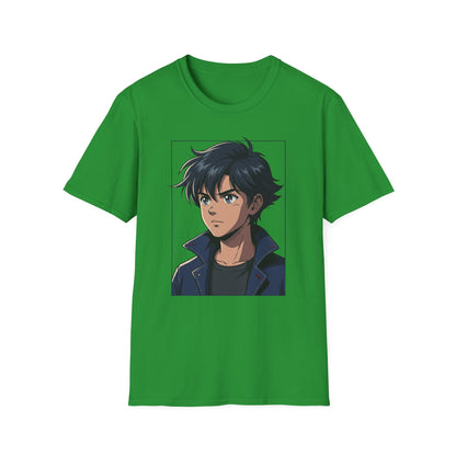 Anime Boy Portrait T‑Shirt — Retro "90's" Back Print