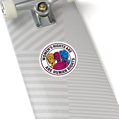 Women’s Rights Are Human Rights Kiss-Cut Sticker | feminism, equality
