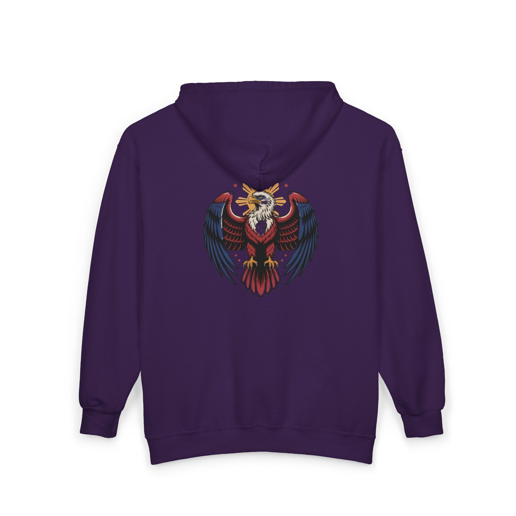 Eagle Crest Zip Hoodie — Crowned Heraldic Eagle Full-Zip Sweatshirt