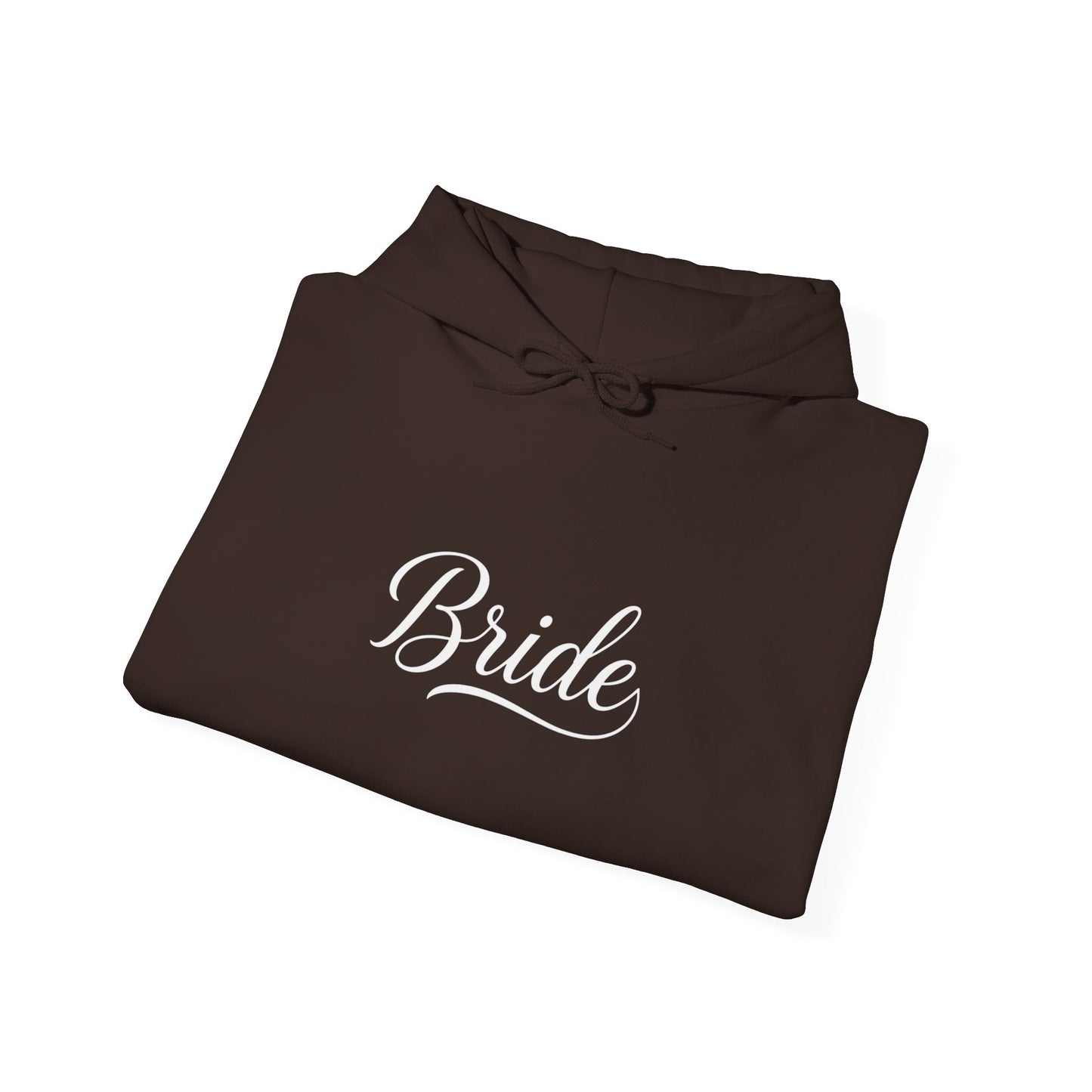 "Bride" White Script Hoodie — Bridal Wedding Party Pullover