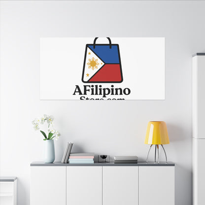 Filipino Flag Tote Logo Canvas Print — AFilipinoStore.com Matte Stretched Wall Art