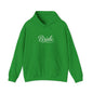 "Bride" White Script Hoodie — Bridal Wedding Party Pullover