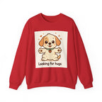 Looking for Hugs Sweatshirt — Cute Puppy Graphic Crewneck