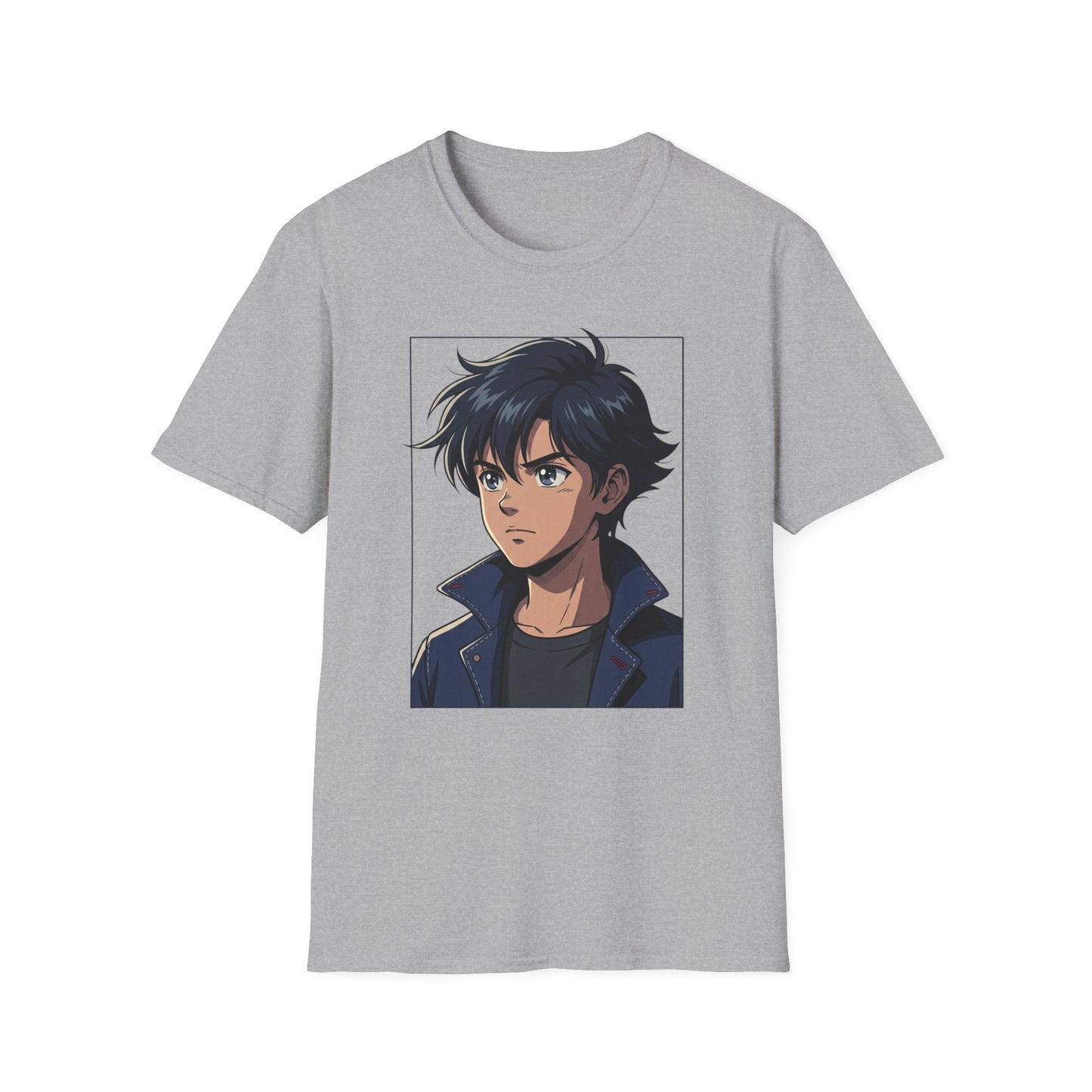 Anime Boy Portrait T‑Shirt — Retro "90's" Back Print