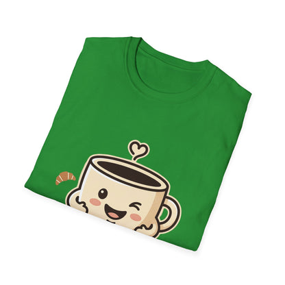Coffee Cup T-Shirt — "Daily Hug" Cute Kawaii Coffee Tee