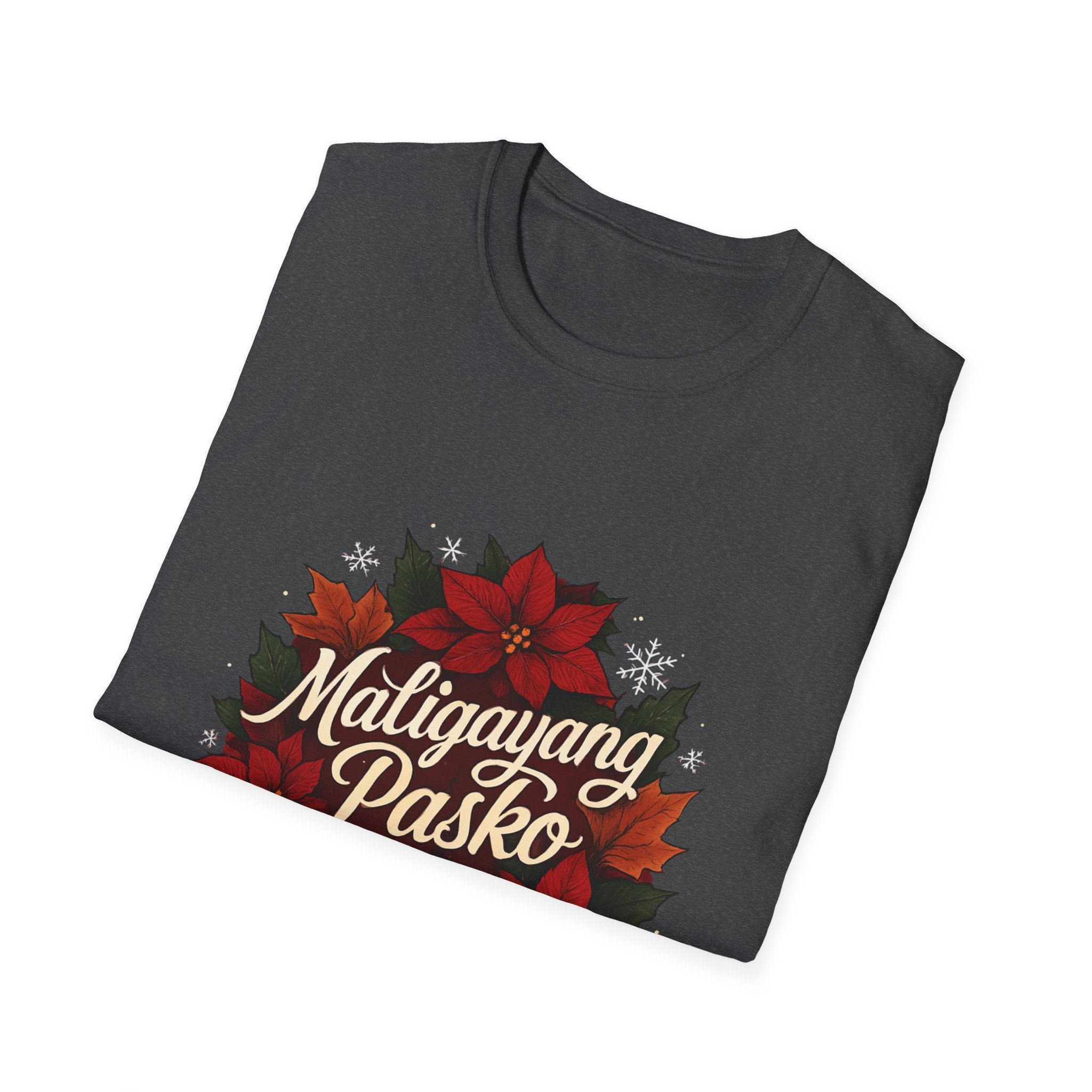 Maligayang Pasko 2025 T-Shirt — Filipino Christmas Poinsettia Holiday Tee