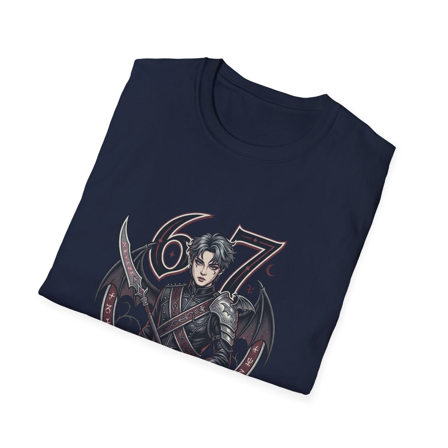 Gothic Demon Hunter T-Shirt — Knight with Wings Illustration