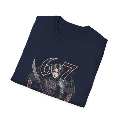 Gothic Demon Hunter T-Shirt — Knight with Wings Illustration