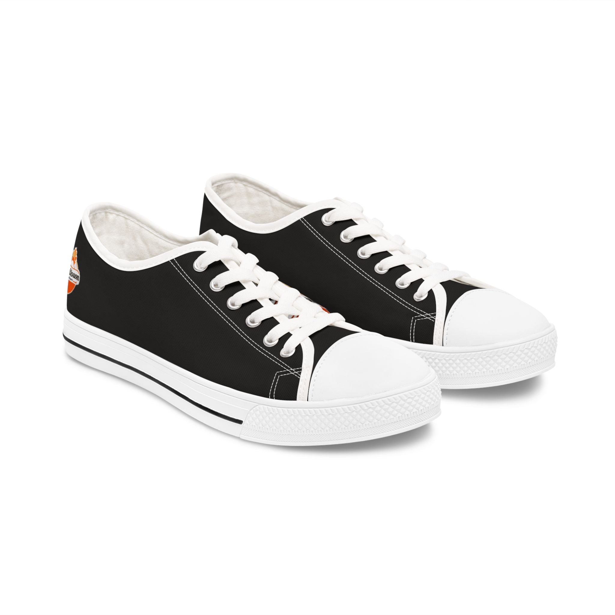Orange Blossom Classic Black Women's Low Top Sneakers