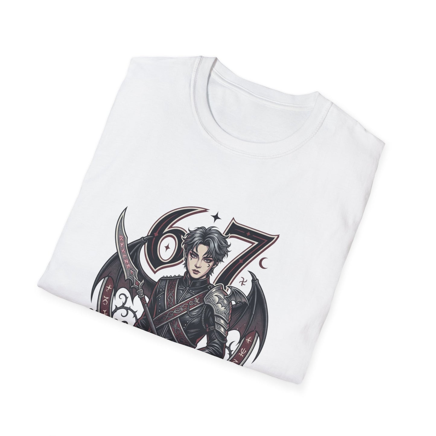 Gothic Demon Hunter T-Shirt — Knight with Wings Illustration