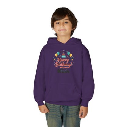 Kids' Birthday Hoodie - "Happy Birthday" Personalized Name Sweatshirt (Kian)