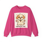Looking for Hugs Sweatshirt — Cute Puppy Graphic Crewneck
