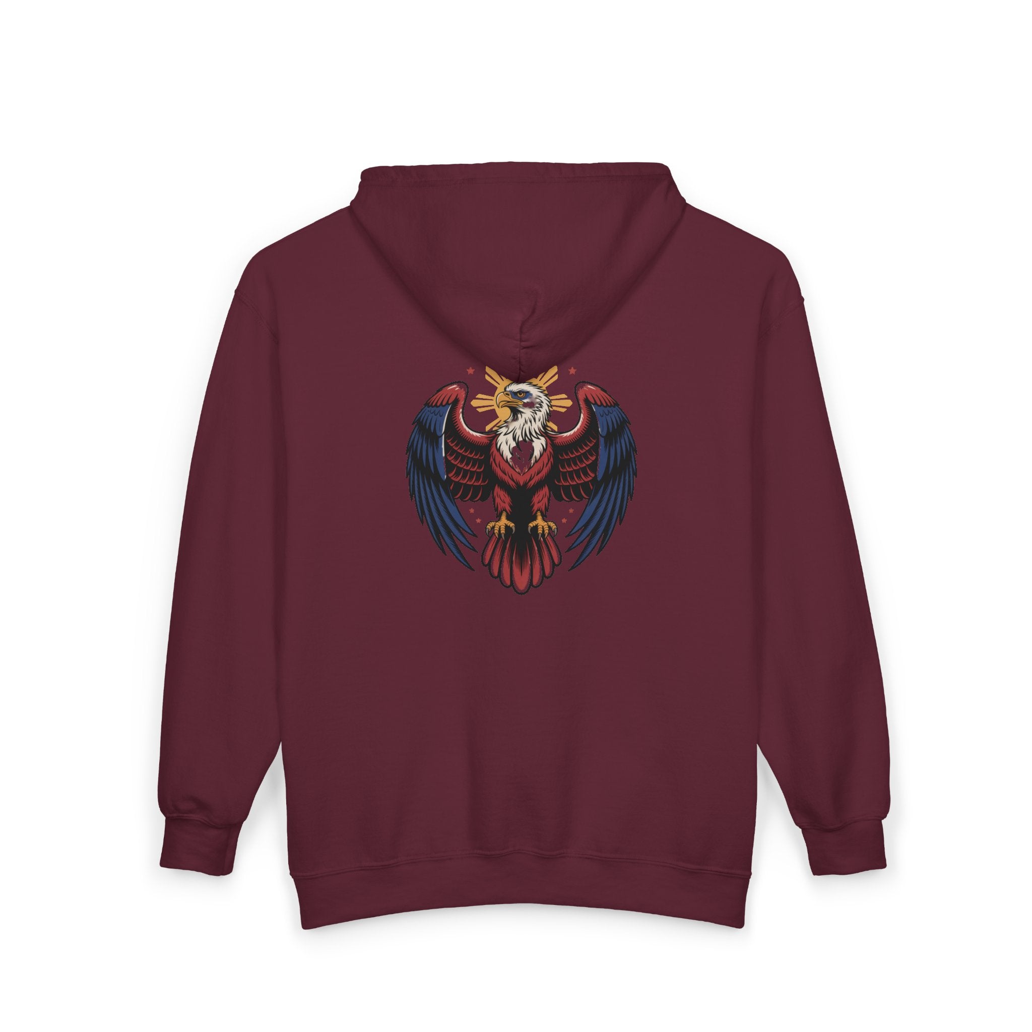 Eagle Crest Zip Hoodie — Crowned Heraldic Eagle Full-Zip Sweatshirt
