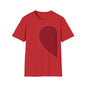 Half Heart Graphic T‑Shirt — Minimal Red Heart Tee