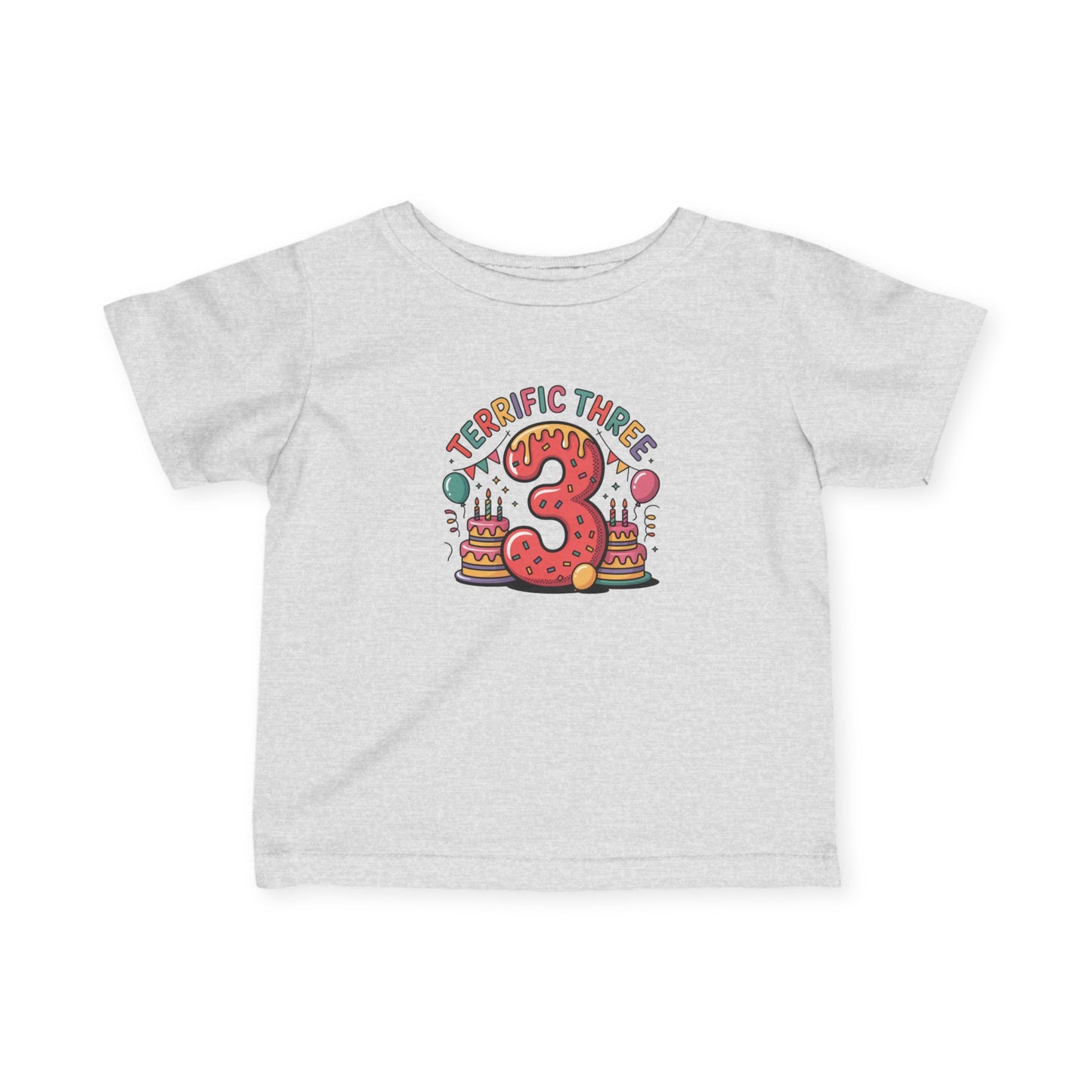 Terrific Three Birthday Tee for Infants