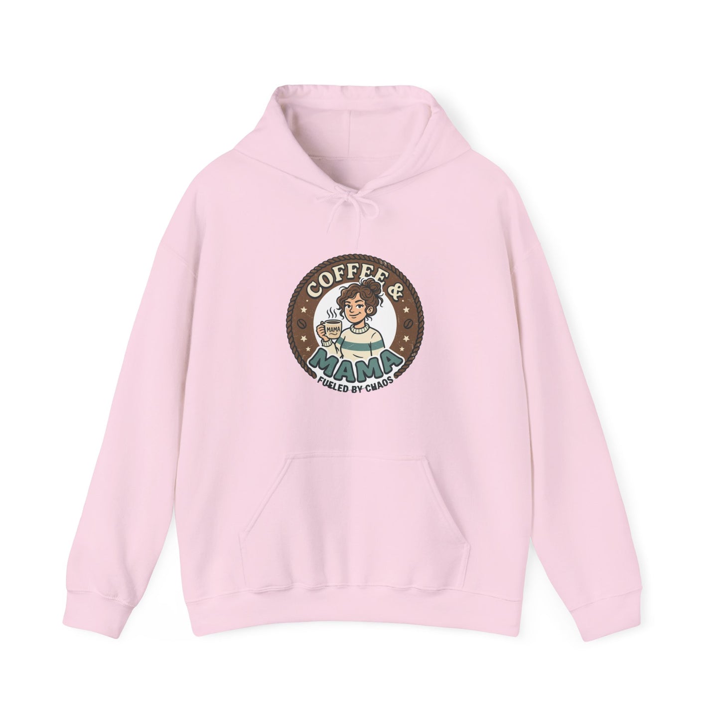 Coffee Mama Hoodie - Cute Retro Coffee Lover Pullover ("Coffee Mama - Fueled by Caffeine")