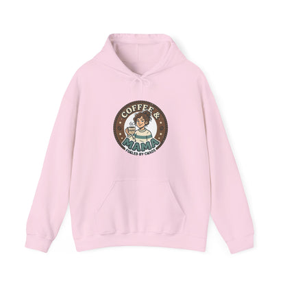 Coffee Mama Hoodie - Cute Retro Coffee Lover Pullover ("Coffee Mama - Fueled by Caffeine")