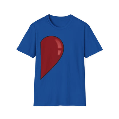 Half- Heart Half-Design T-Shirt — Minimal Red Heart Graphic Tee