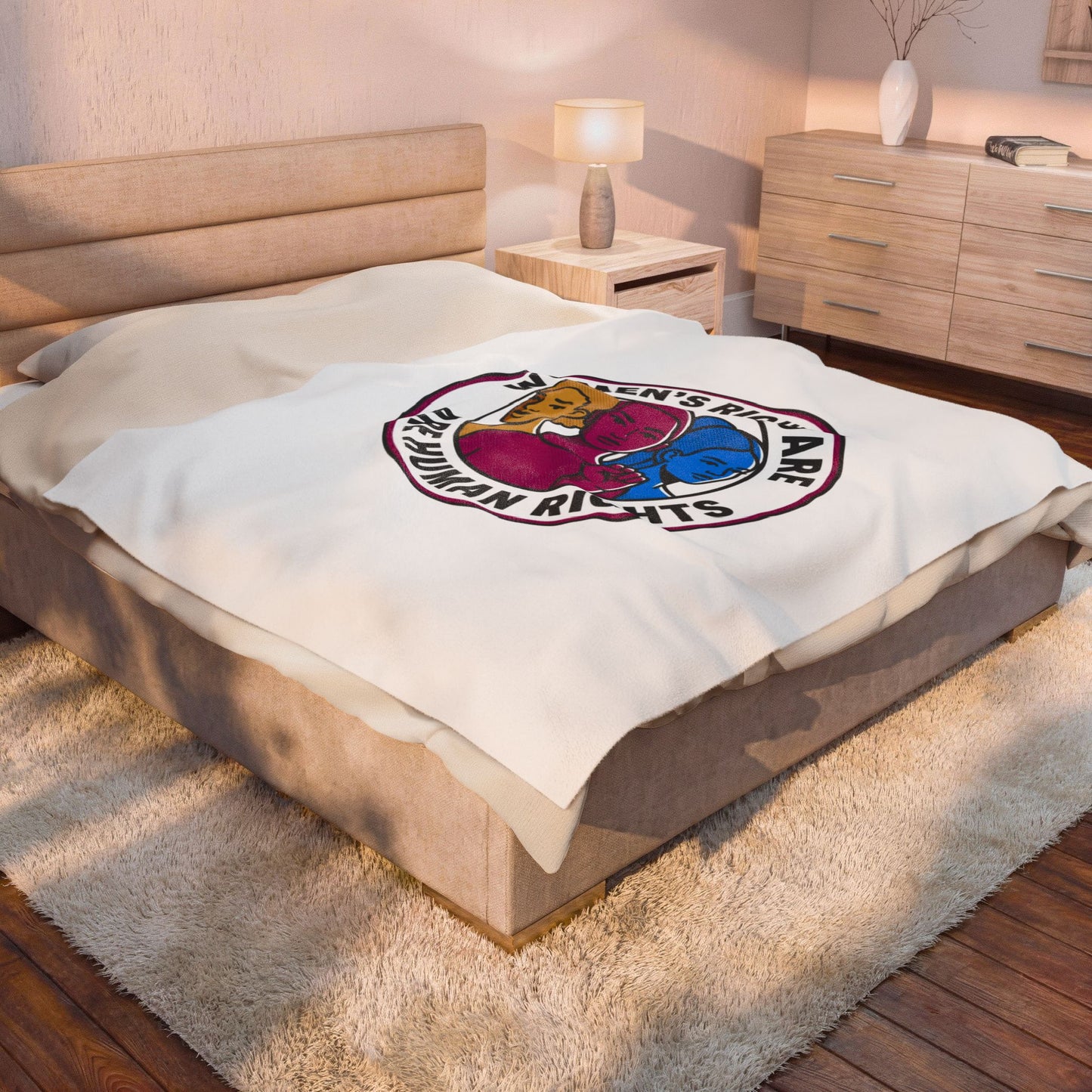 Women's Rights Are Human Rights Velveteen Plush Blanket | feminism, empowerment