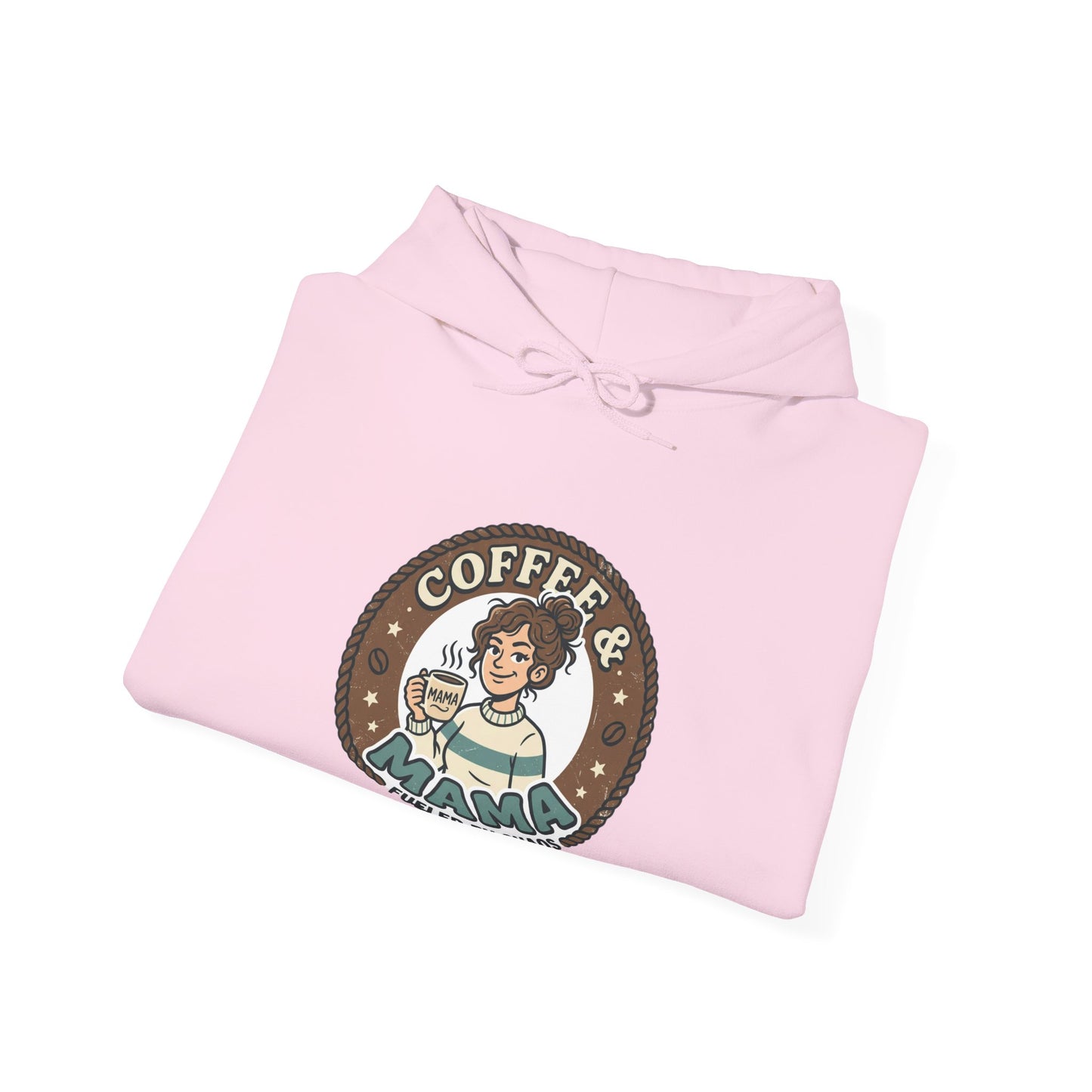 Coffee Mama Hoodie - Cute Retro Coffee Lover Pullover ("Coffee Mama - Fueled by Caffeine")