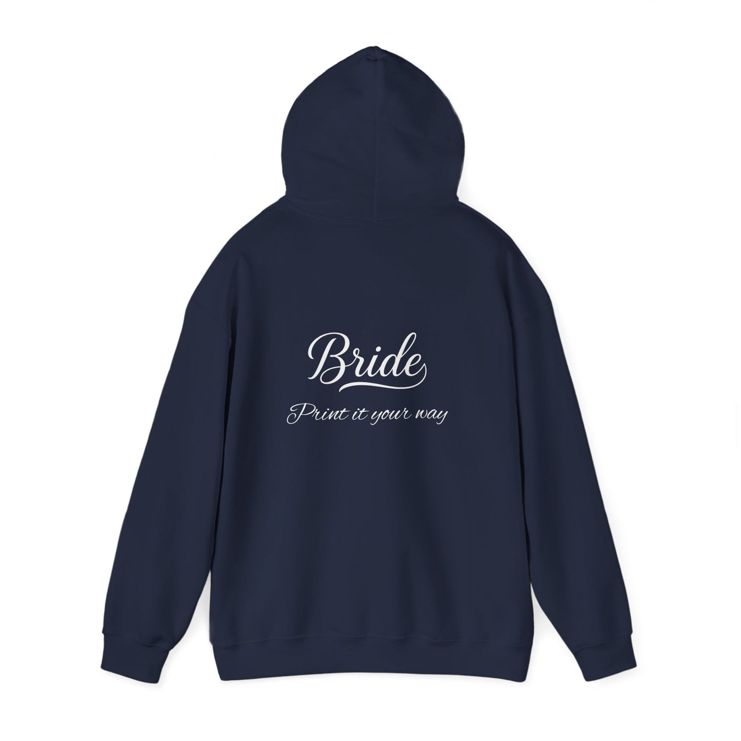 "Bride" White Script Hoodie — Bridal Wedding Party Pullover
