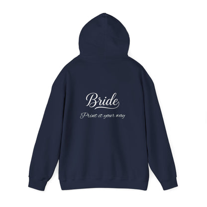 "Bride" White Script Hoodie — Bridal Wedding Party Pullover