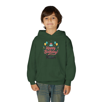 Kids' Birthday Hoodie - "Happy Birthday" Personalized Name Sweatshirt (Kian)