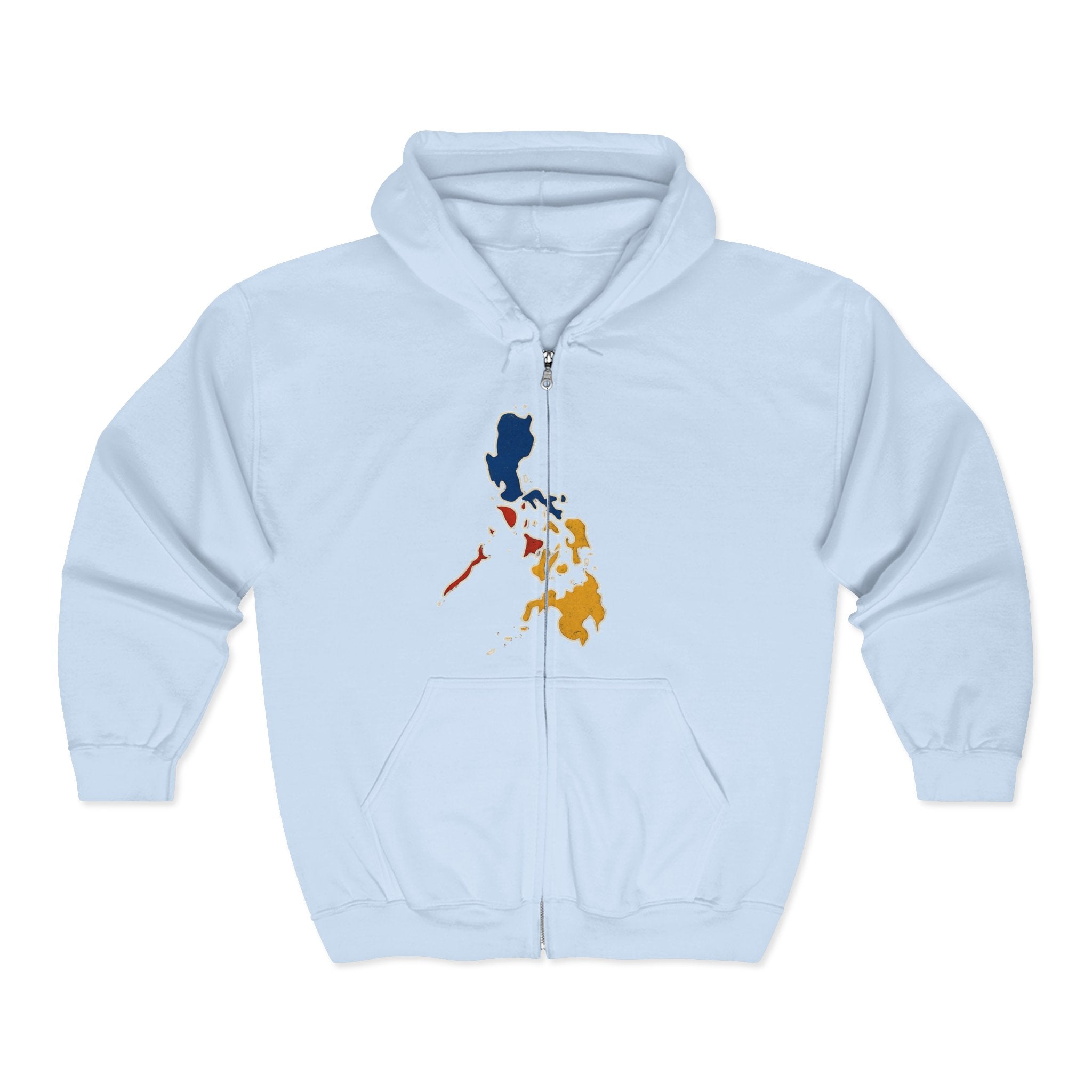 Philippines Map & Golden Eagle Zip Hoodie — Filipino Pride Full-Zip Sweatshirt