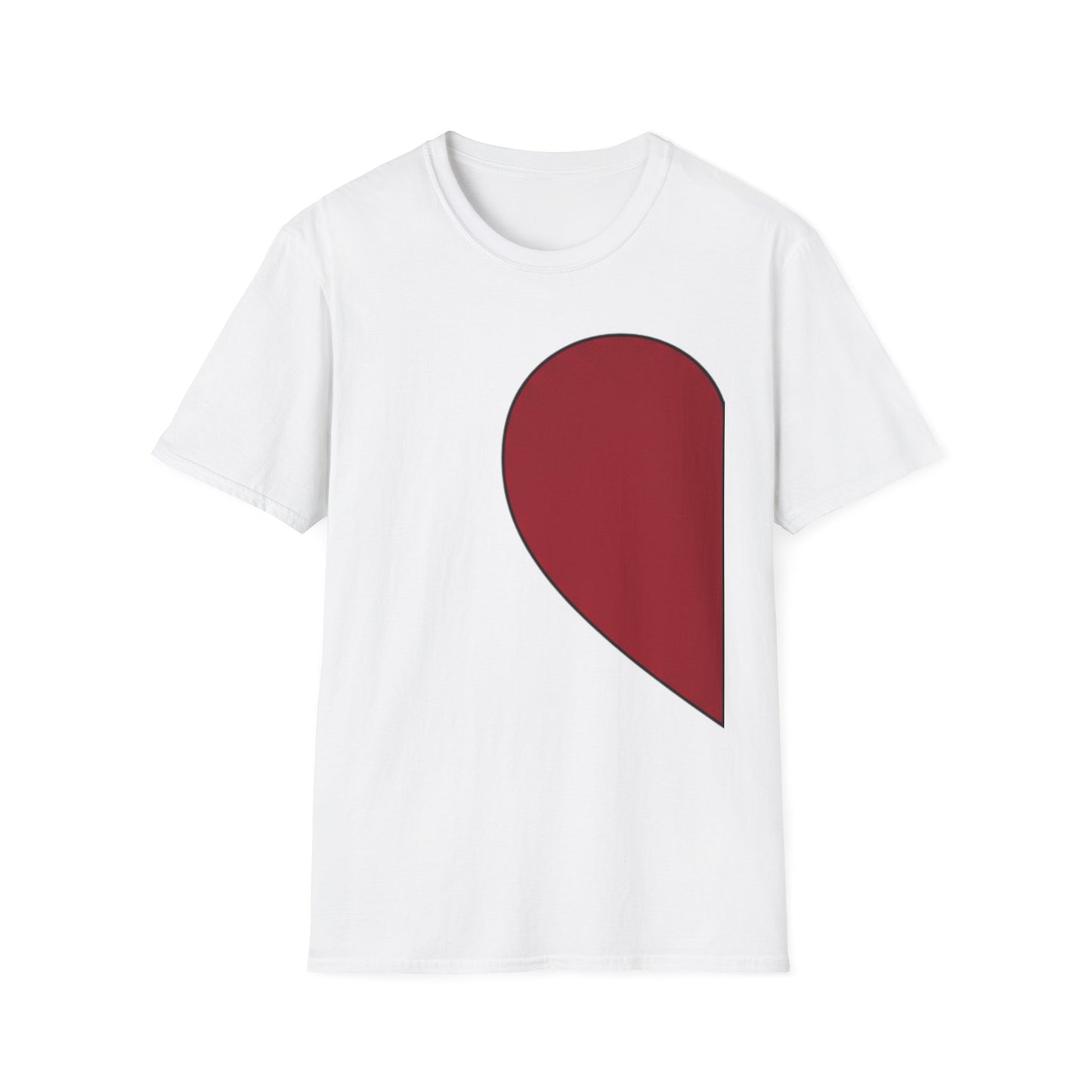 Half Heart Graphic T‑Shirt — Minimal Red Heart Tee