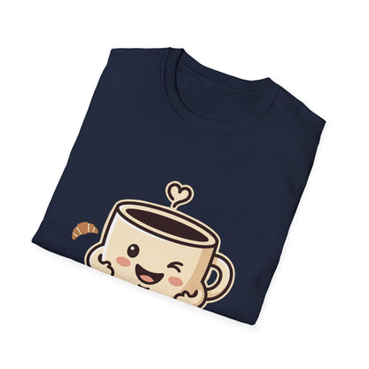 Coffee Cup T-Shirt — "Daily Hug" Cute Kawaii Coffee Tee