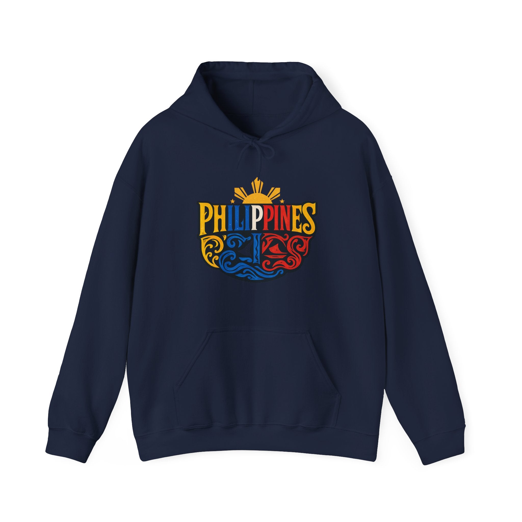 Philippines Retro Surf Hoodie – Vintage Flag Sun & Waves Pullover