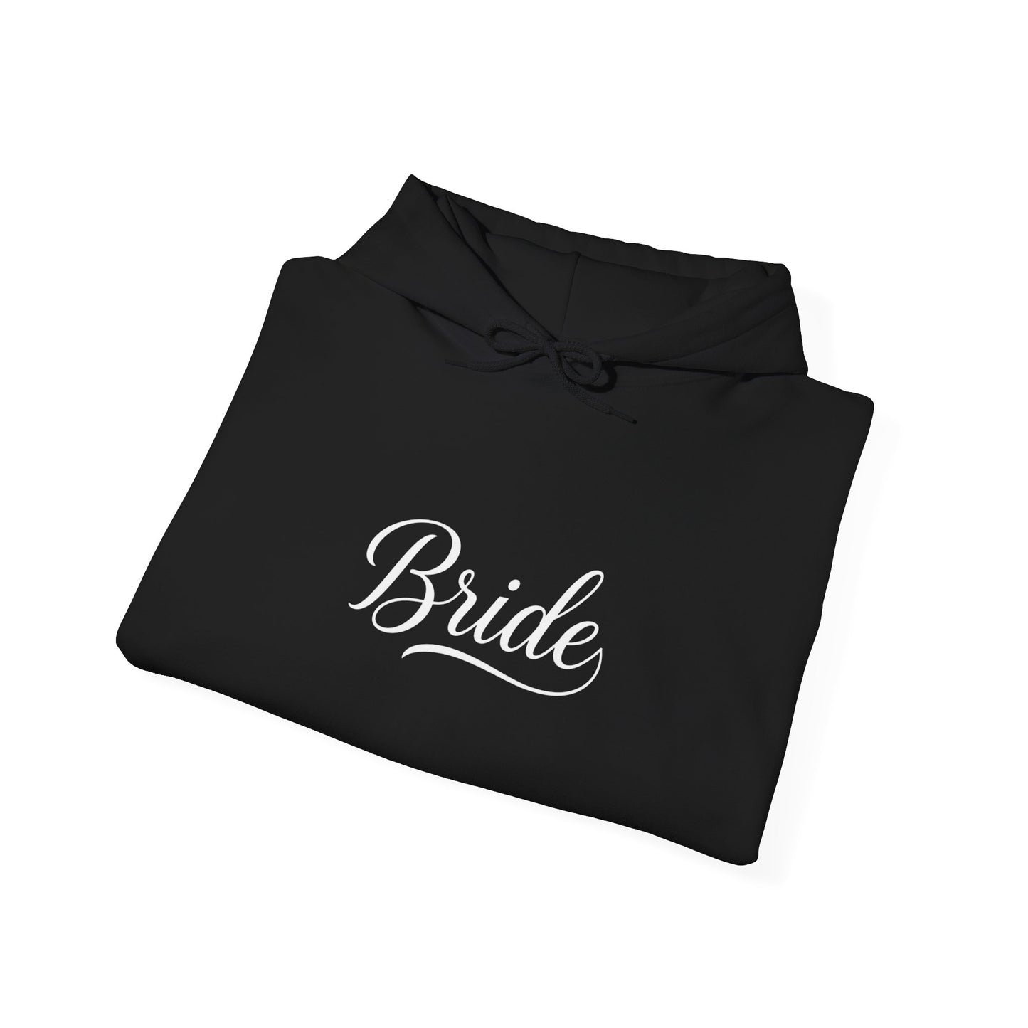 "Bride" White Script Hoodie — Bridal Wedding Party Pullover