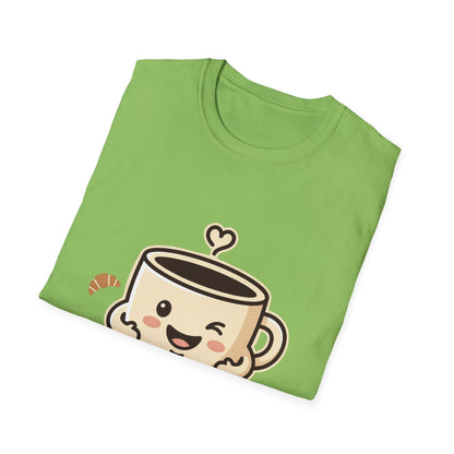 Coffee Cup T-Shirt — "Daily Hug" Cute Kawaii Coffee Tee