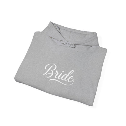 "Bride" White Script Hoodie — Bridal Wedding Party Pullover