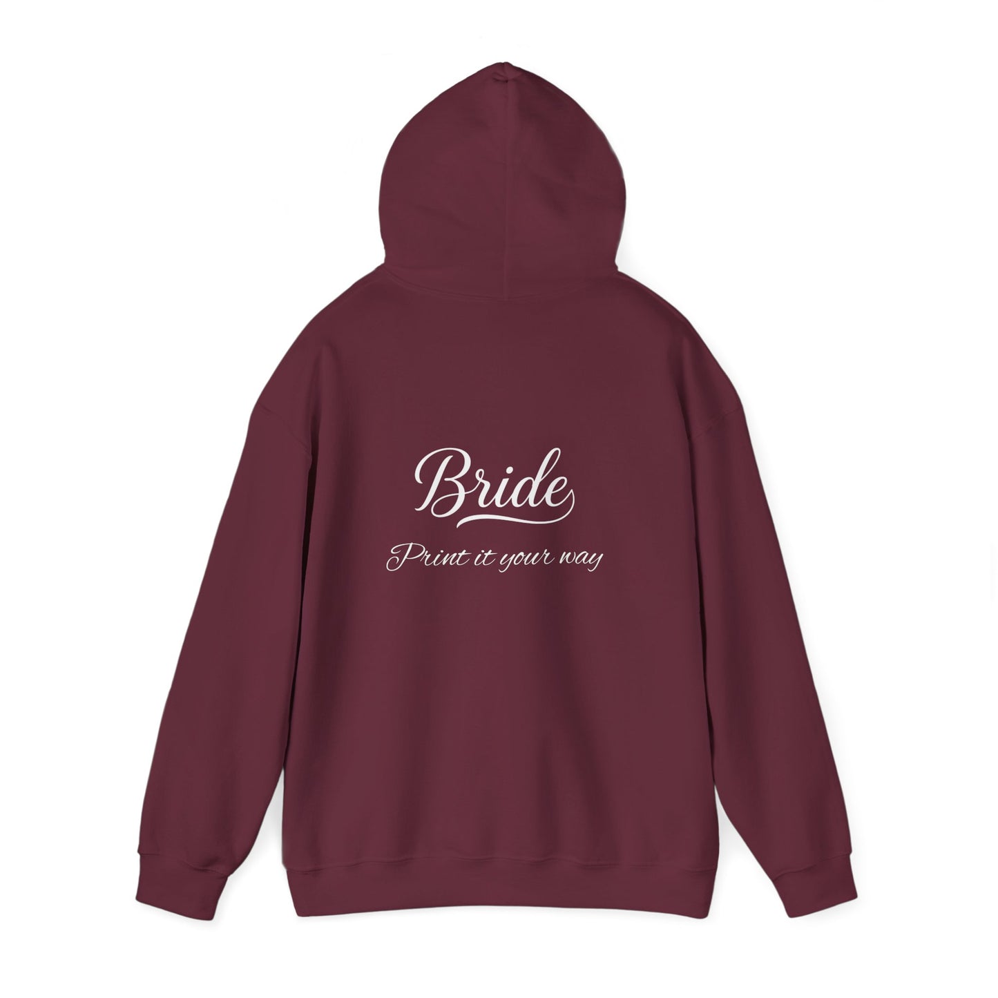 "Bride" White Script Hoodie — Bridal Wedding Party Pullover