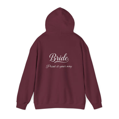 "Bride" White Script Hoodie — Bridal Wedding Party Pullover