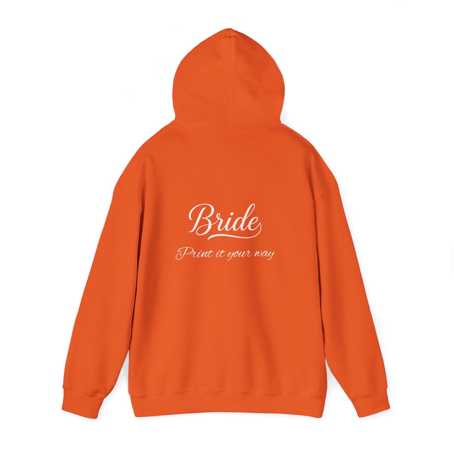 "Bride" White Script Hoodie — Bridal Wedding Party Pullover