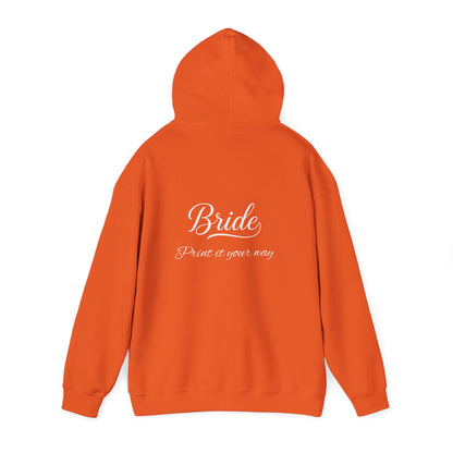 "Bride" White Script Hoodie — Bridal Wedding Party Pullover