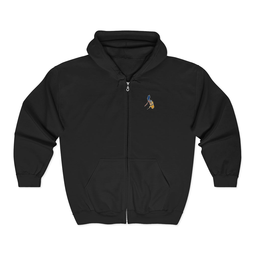 Eagle Crest Zip Hoodie — Crowned Heraldic Eagle Full-Zip Sweatshirt