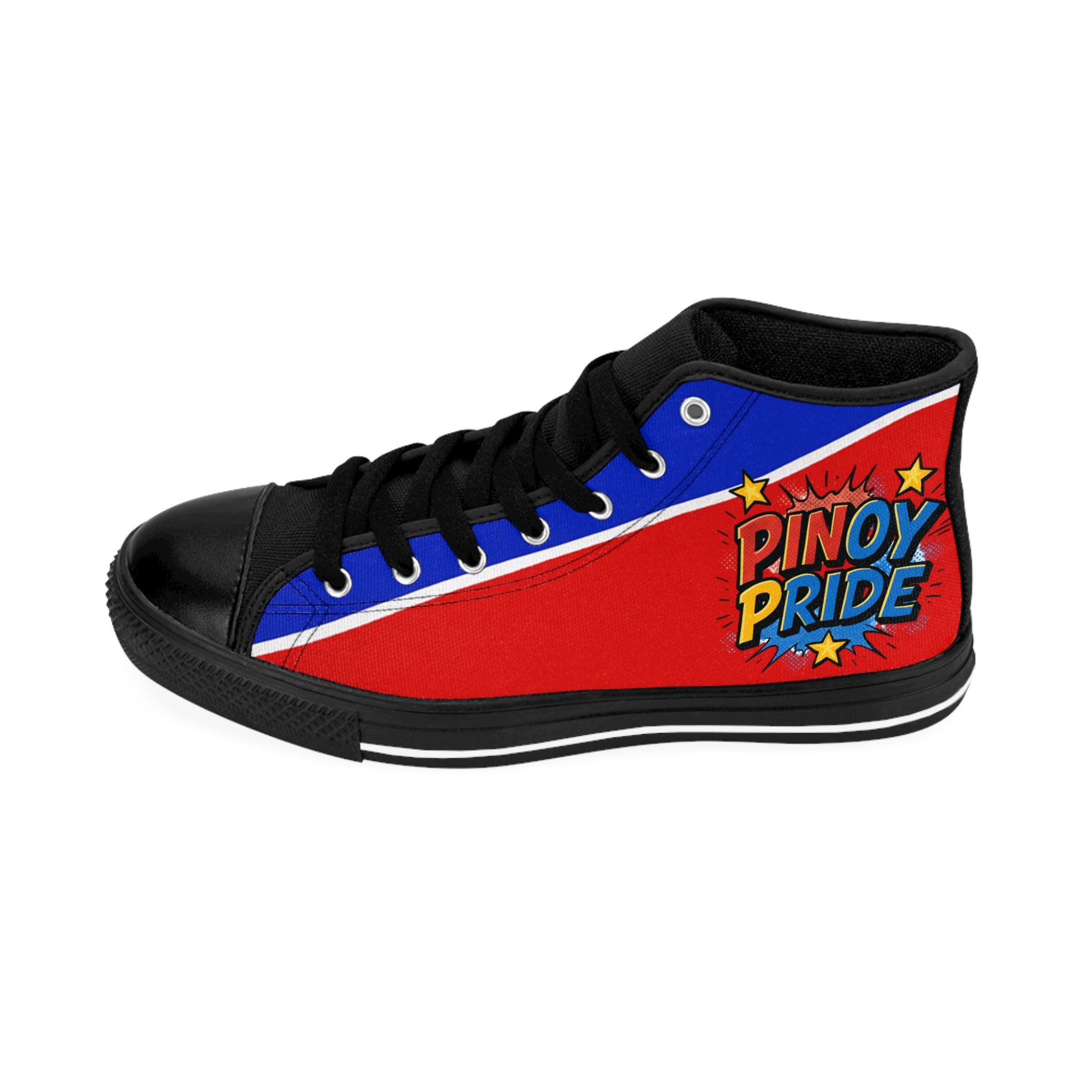 Pinoy Pride High-Top Sneakers — Filipino Flag Inspired Men’s Classic Shoes