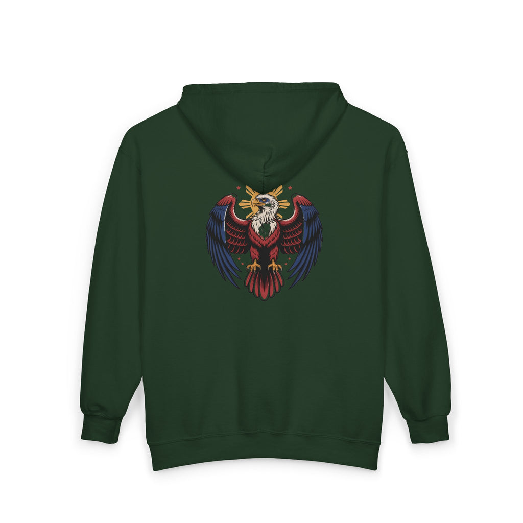 Eagle Crest Zip Hoodie — Crowned Heraldic Eagle Full-Zip Sweatshirt