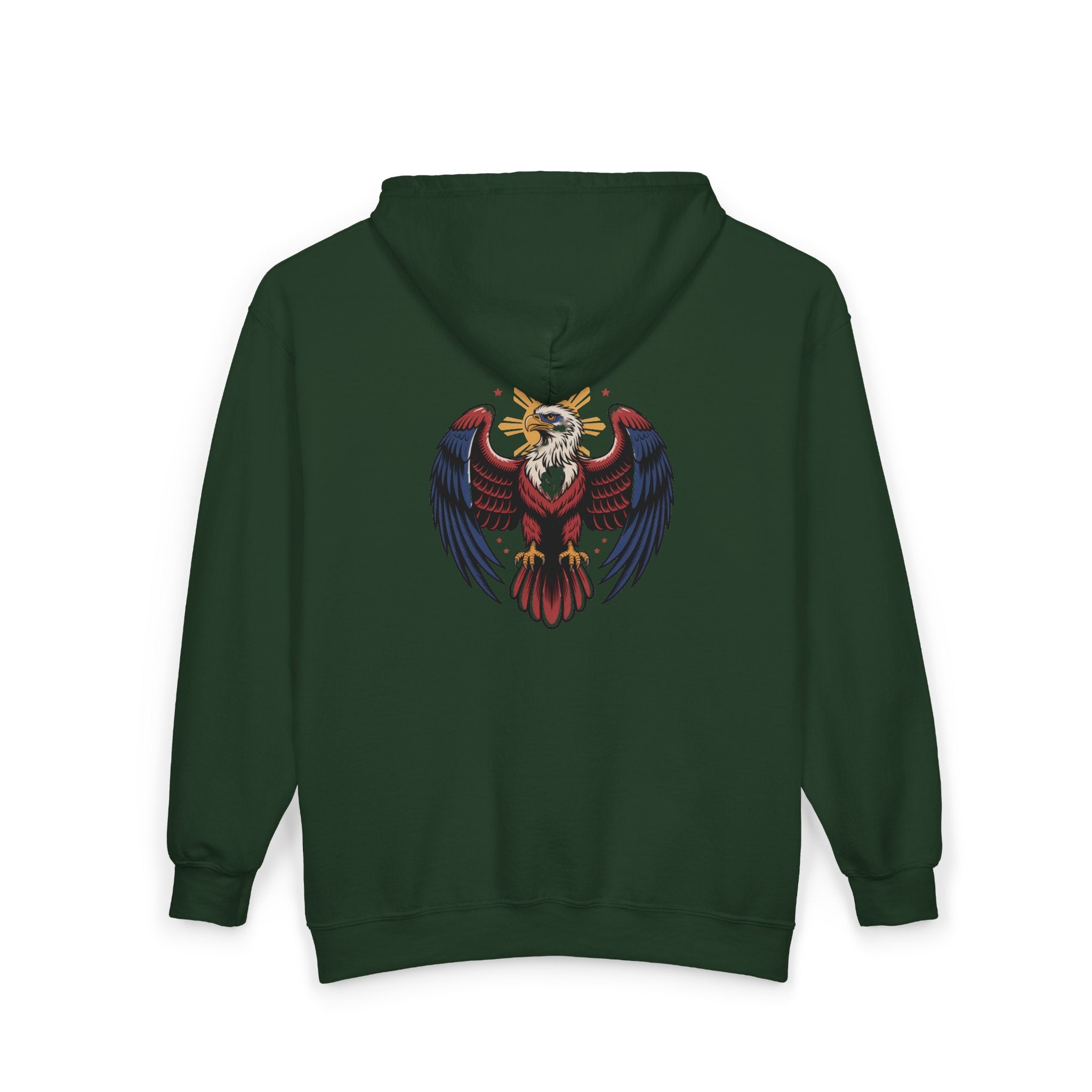 Eagle Crest Zip Hoodie — Crowned Heraldic Eagle Full-Zip Sweatshirt