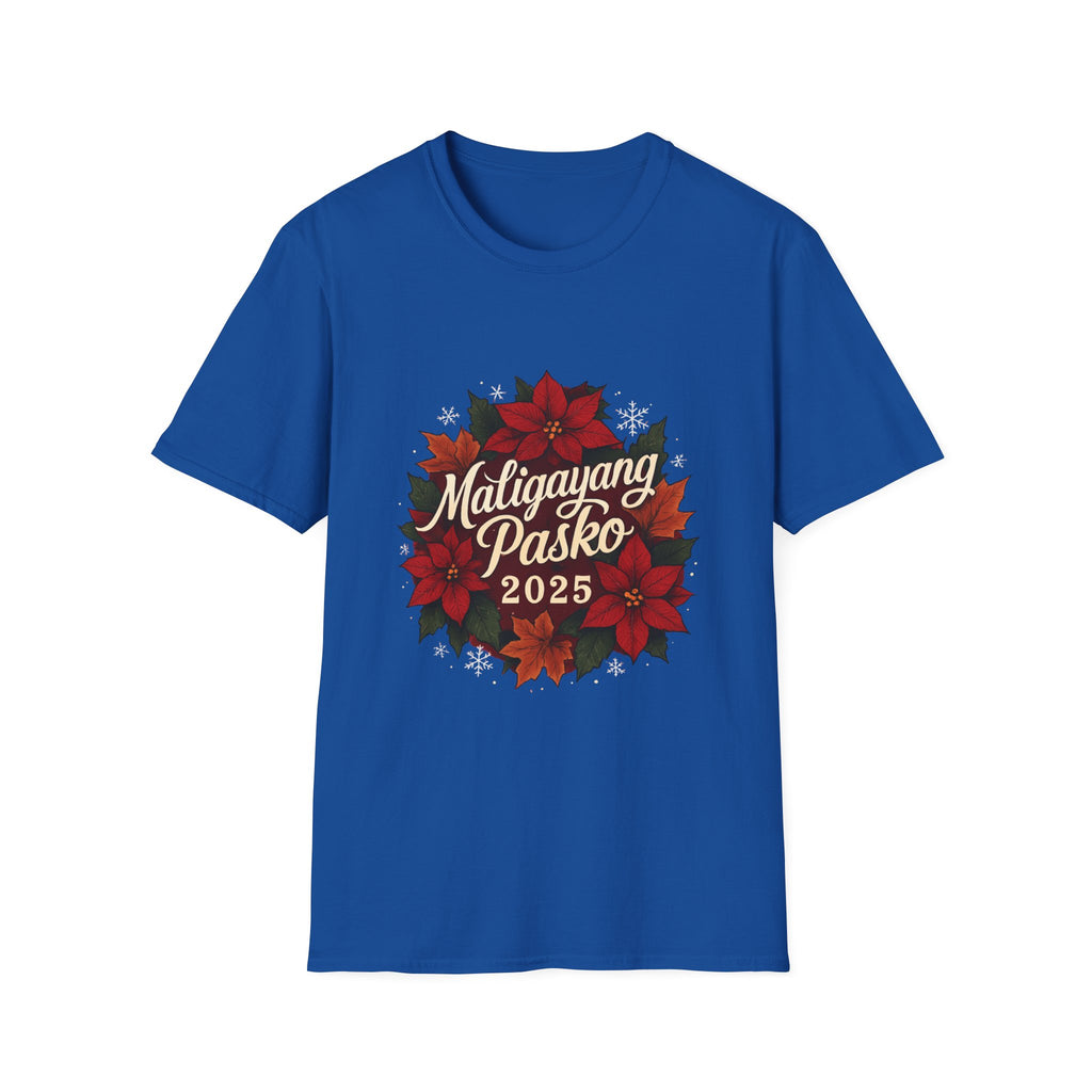 Maligayang Pasko 2025 T-Shirt — Filipino Christmas Poinsettia Holiday Tee